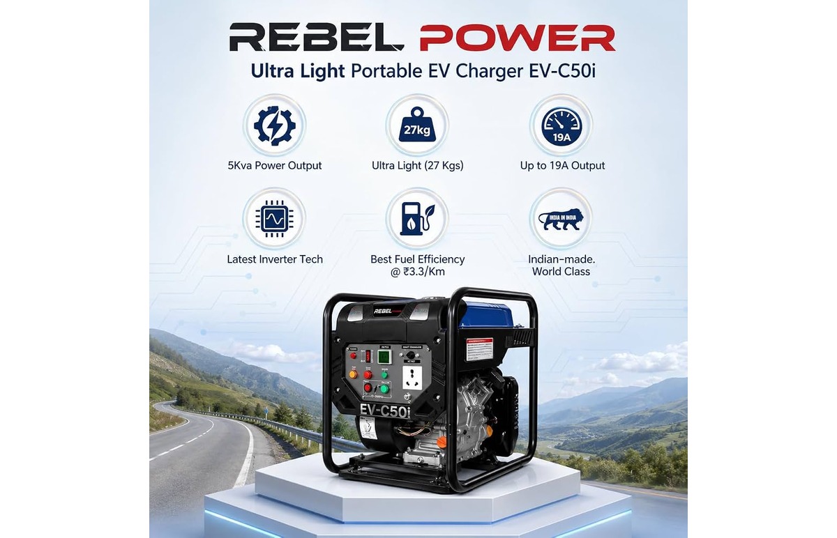 India Introduces Its First Portable Petrol-Powered EV Charger to Eliminate Range Anxiety Concerns Featured Image